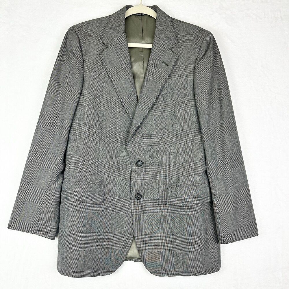 Vintage Ralph Lauren Polo University Club Mens Houndstooth Blazer Size 40